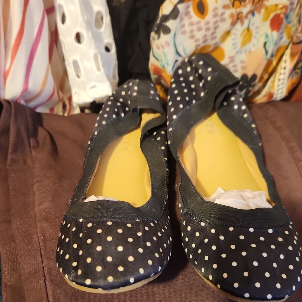 Talbots Navy Polka Dot Women's Ballet Flats